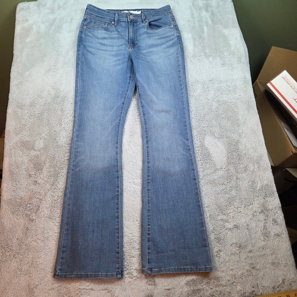 Levi‎ Strauss Jeans Bootcut Womens Sz 2 Mid Rise Stretch Denim Blue Medium Wash